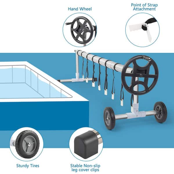 Pool Central 16 in. In-Ground Pool Cover Reel System with Stainless Steel  Frame Tubes 32723013 - The Home Depot