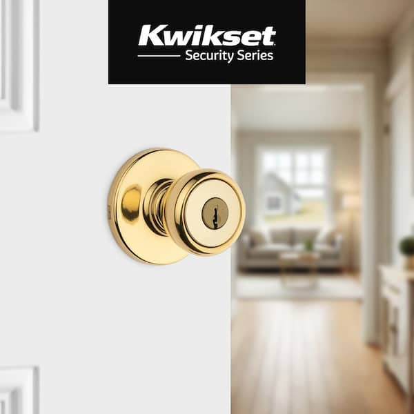 Tylo Polished Brass Keyed Entry Door Knob Featuring Microban Antimicrobial Technology