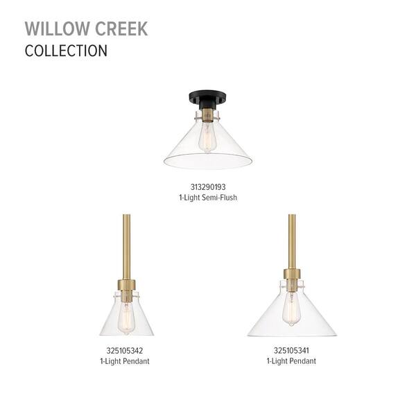 Designers Fountain - Willow Creek 16.5 in. 2-Light Brushed Gold Contemporary Vanity Light with Clear Blown Glass Shades