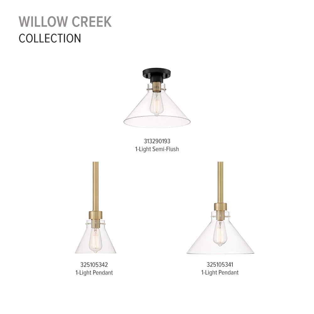 Matte Black Glass Indoor/Outdoor Semi Flush-Mount Light
