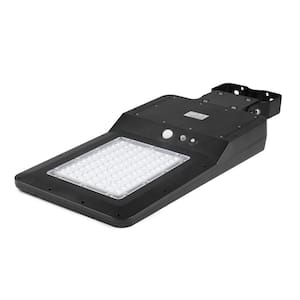 4800 Lumens Black Motion Activated Solar Powered Outdoor Integrated LED Landscape Flood Light