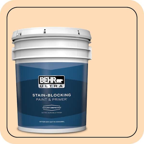 BEHR ULTRA 5 gal. #P220-2 Peche Extra Durable Satin Enamel Interior Paint & Primer