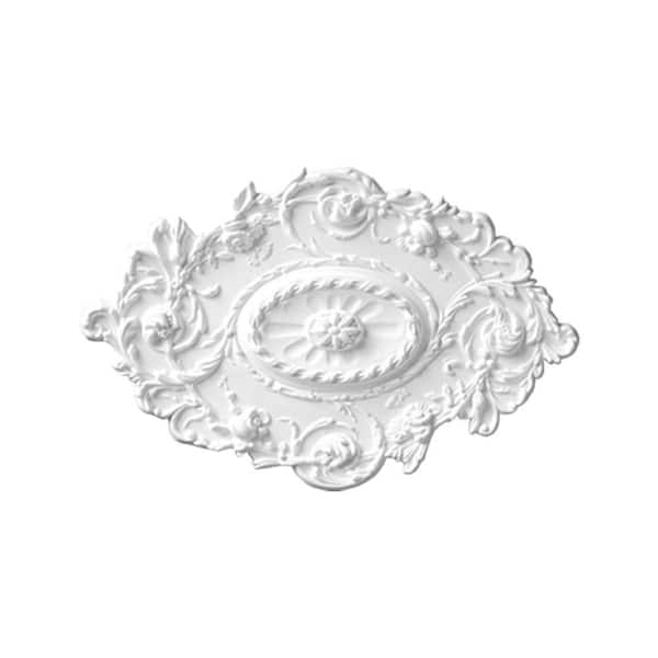 30-1/2 in. x 20 in. x 1-1/2 in. Floral Polyurethane Oval Ceiling Medallion