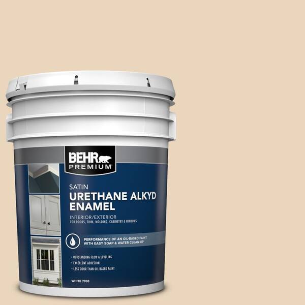 5 gal. #N280-2 Writers Parchment Urethane Alkyd Satin Enamel Interior/Exterior Paint