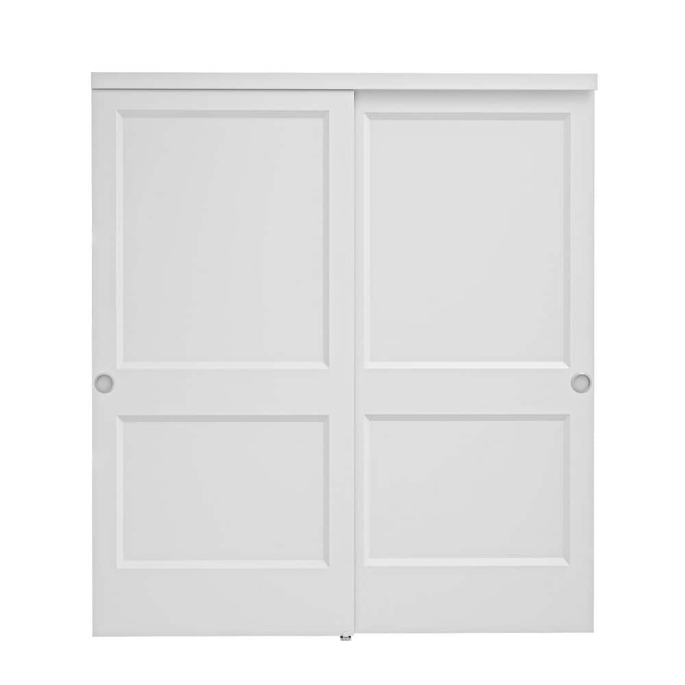 72 in. x 80 in. 2 Paneled Blank Pattern White Primed MDF Composite Sliding Door with Hardware price history on PriceWatchPro