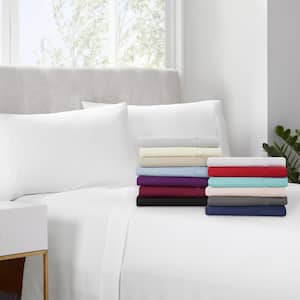 Simply Clean 4-Piece Purple Solid 300-Thread Count Microfiber Full Sheet Set