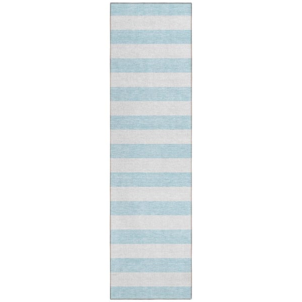Chantille ACN528 Sky 2 ft. 3 in. x 7 ft. 6 in. Machine Washable Indoor/Outdoor Geometric Runner Rug