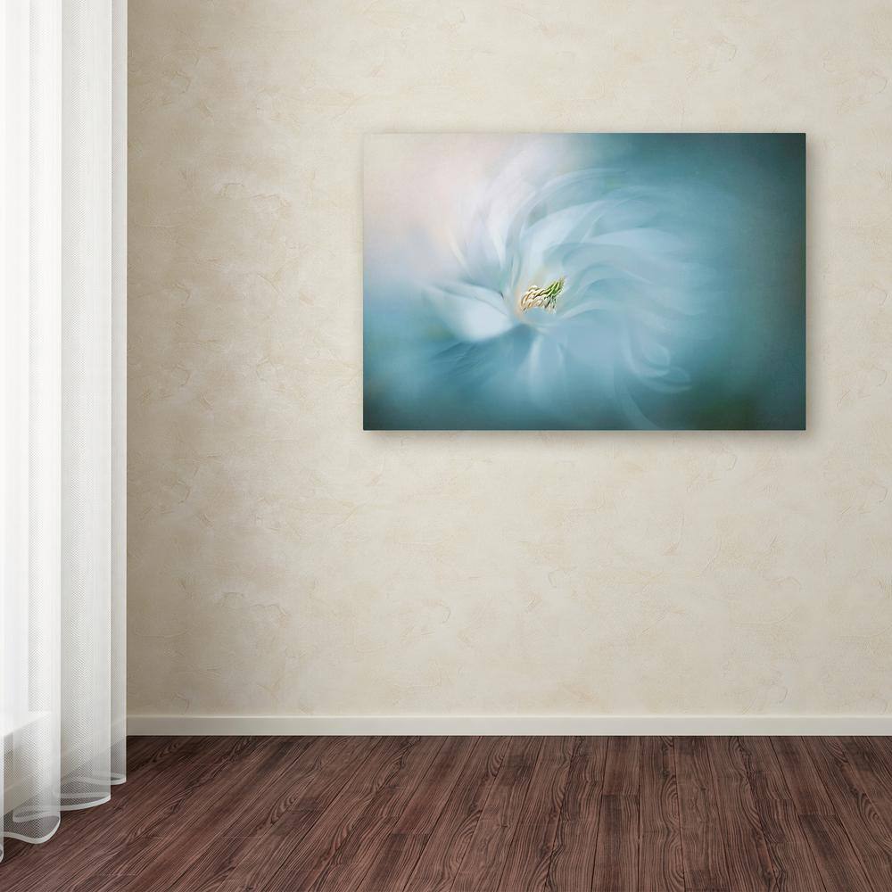 Serene Blue Floral Abstract Framed Canvas Art