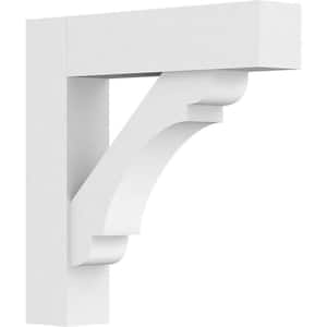 3 in. x 18 in. x 18 in. Olympic Bracket with Block Ends, Standard Architectural Grade PVC Bracket