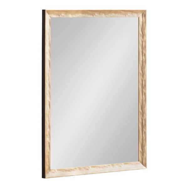 Kate and Laurel Illiona 18.00 in. W x 24.00 in. H Gold Rectangle Transitional Framed Decorative Wall Mirror