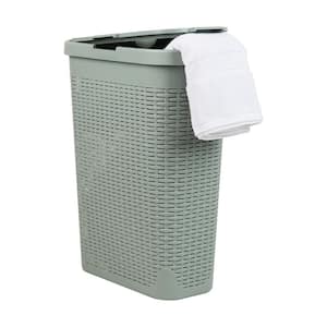 Mint 23.5 in. H x 10.4 in. W x 18 in. L Plastic Modern 40L Slim Ventilated Rectangle Laundry Room Hamper with Lid