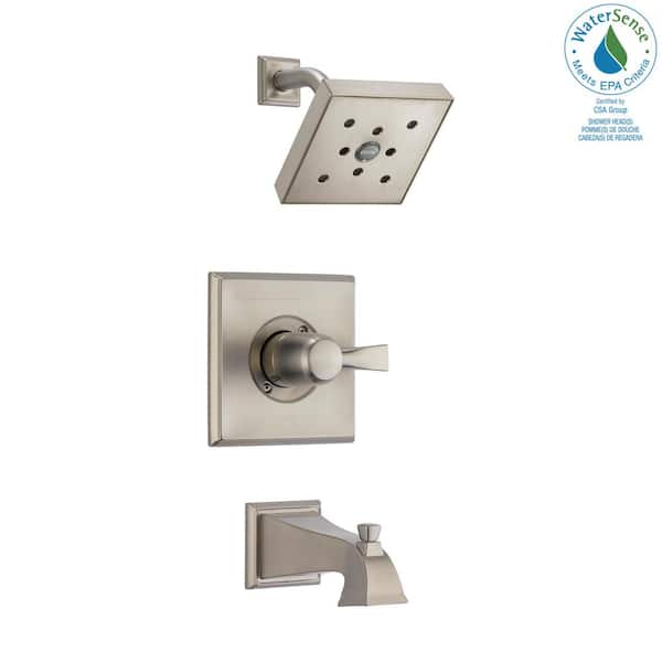Delta Dryden 1-Handle 1-Spray Tub and Shower Faucet Trim Kit in SpotShield Stainless w/H2Okinetic (Valve Not Included)