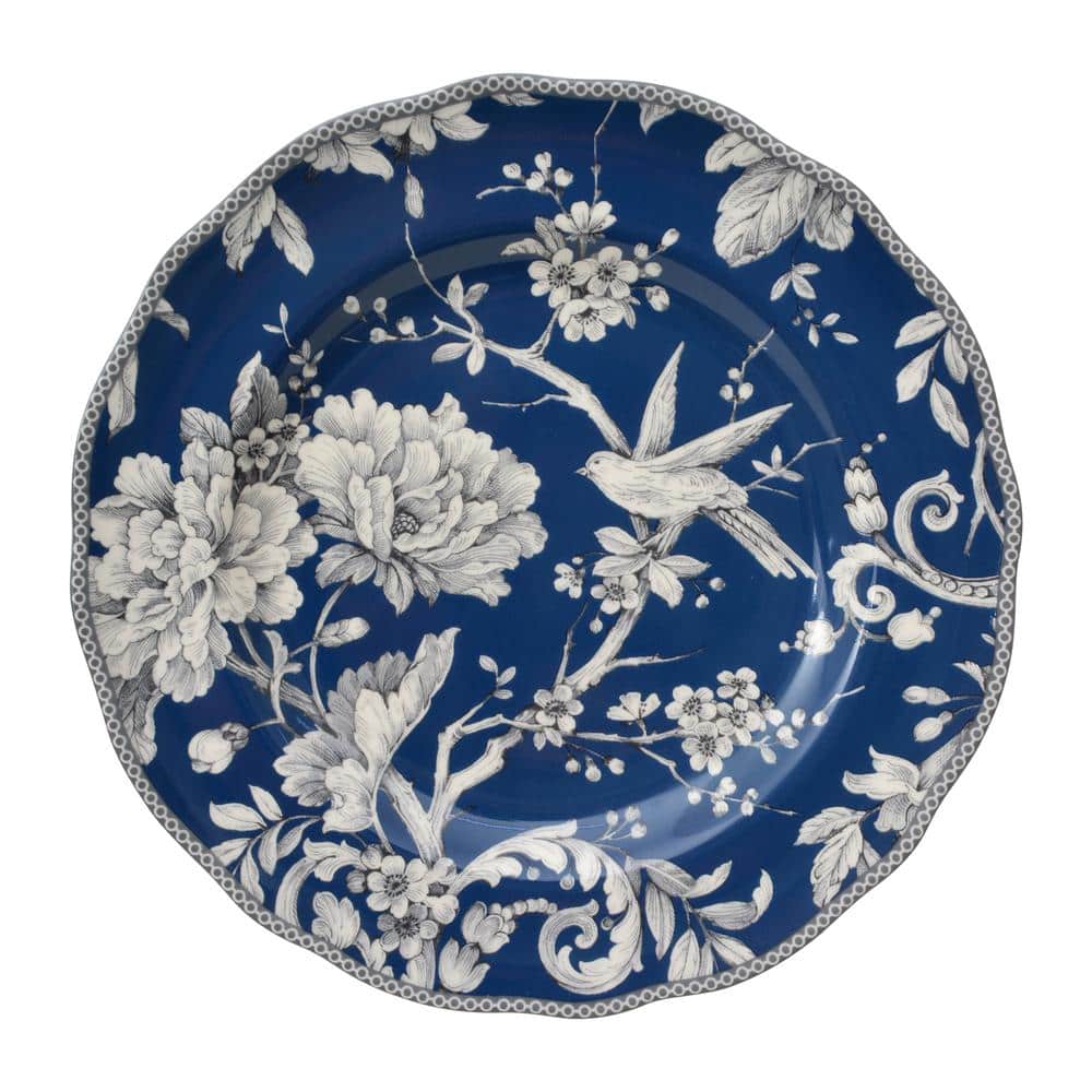 Adelaide Toile Porcelain 16-Piece Dinnerware Set in Dark Blue