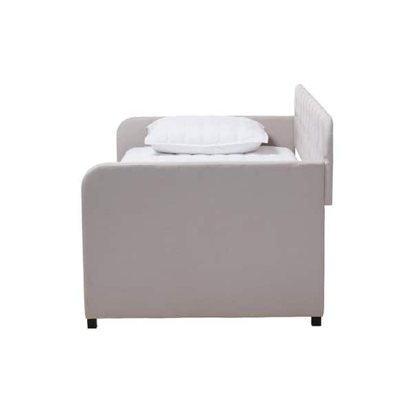 Baxton Studio Rebecca Daybed with Trundle Light Beige Full