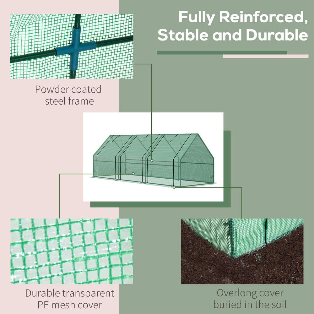 Portable Greenhouse with PE Cover and Steel Frame