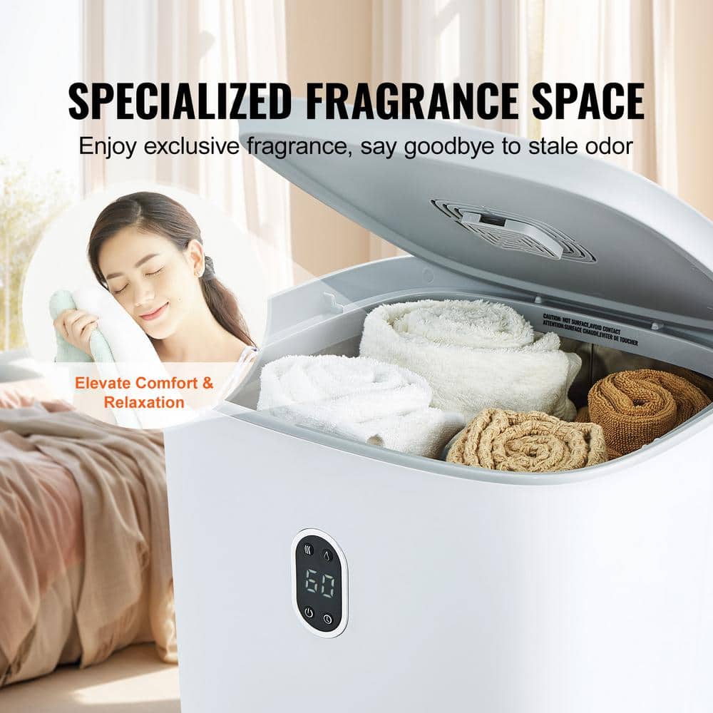 White 35L Electric Towel Warmer Bucket with LED Screen