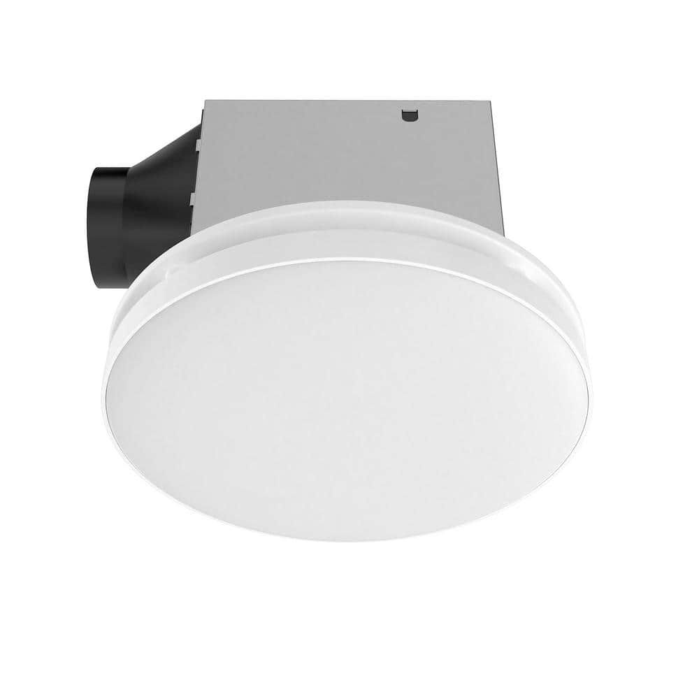 Commercial Electric 80 /110 CFM 1, 500 Lumens LED Light Humidity Sensor Ceiling Mount Room Side Installation Round Bathroom Exhaust Fan with Night Light