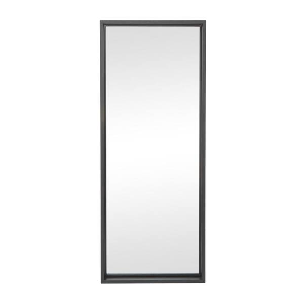 Litton Lane 60 in. x 24 in. Rectangle Framed Black Wall Mirror 041951