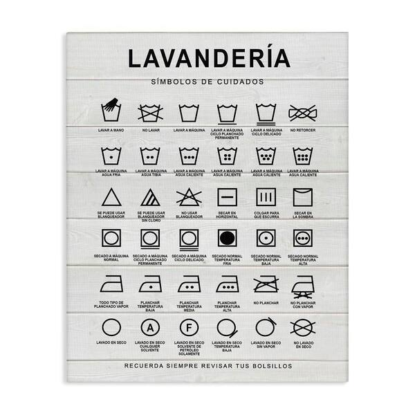 Stupell Industries Lavandaria Symbol Guide Farmhouse by Lettered and Lined Wrapped Unframed Typography Graphic Art Print 30 in. x 24 in.