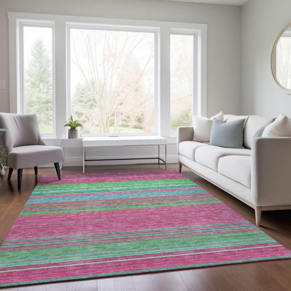 Chantille Machine Washable Indoor/Outdoor Abstract ACN979 Blush 8 ft. x 10 ft. Area Rug