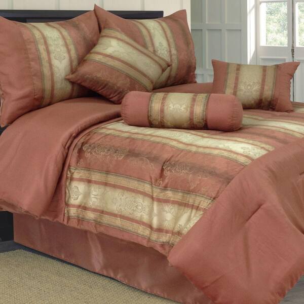 Lavish Home Queen Kendall Jacquard 7-Piece Comforter