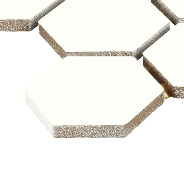 Restore Bright White 10 in. x 12 in. Glazed Ceramic Hexagon Mosaic Tile (0.81 sq. ft./each) Restore Bright White 10 in. x 12 in. Glazed Ceramic Hexagon Mosaic Tile (0.81 sq. ft./each)