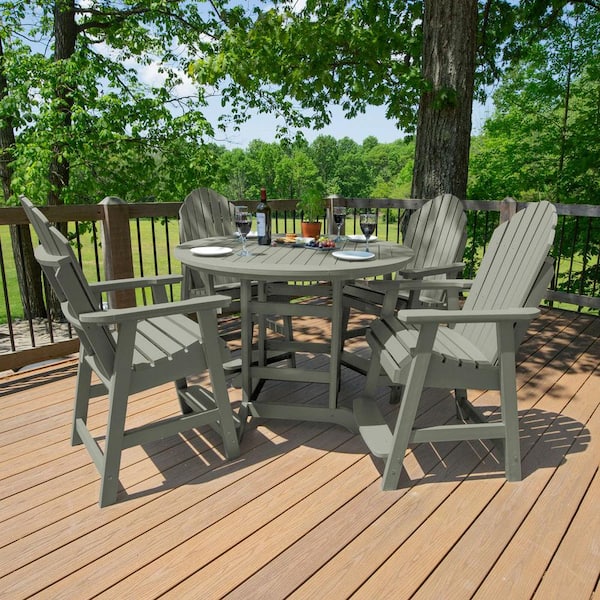 Highwood Hamilton 4 Piece Eucalyptus Counter Height Plastic Outdoor Dining Set
