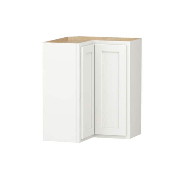 SIMPLY WOODMARK PRO Shaker Partial Overlay 24 in. W 12 in. D 30 in. H Plywood Assembled Wall Corner Easyreach Kitchen Cabinet in Linen White