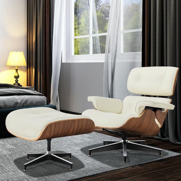 criticus Woordvoerder slijm Silverpark Retro Brown Mid-Century Top Grain Leather Upholstered Lounge  Chair with Ottoman SZHJ-TY306BR - The Home Depot