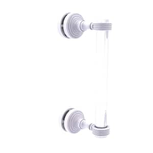 Pacific Grove 8 in. Single Side Shower Door Pull with Groovy Accents in Matte White