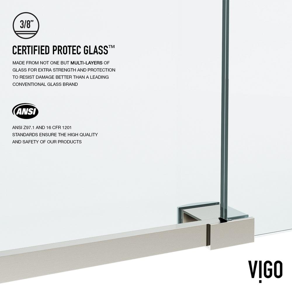 Elan 56-60" Frameless Sliding Shower Door with Stainless Steel Finish