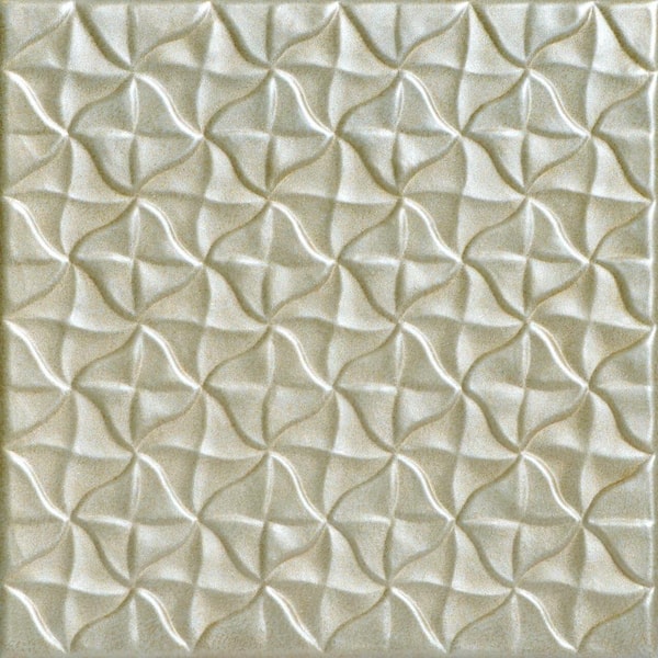 A La Maison Ceilings Granny's Pinwheel Onyx Gold 1.6 ft. x 1.6 ft. Decorative Foam Glue Up Ceiling Tile (21.6 sq. ft./case)