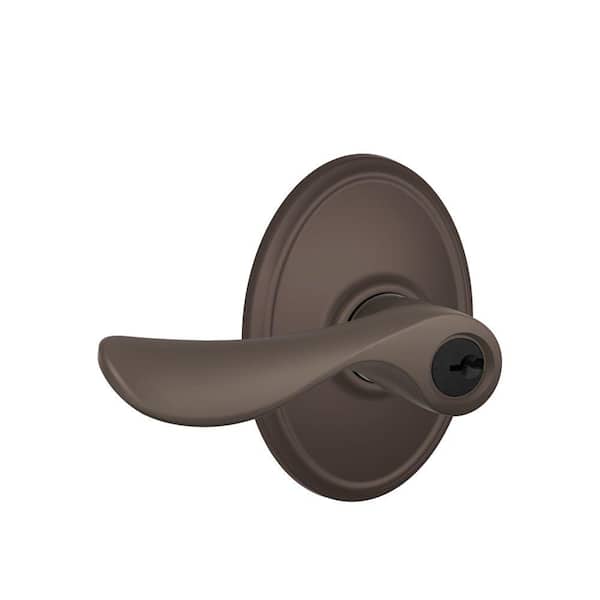 Schlage Champagne Oil Rubbed Bronze Keyed Entry Door Lever with Wakefield Trim
