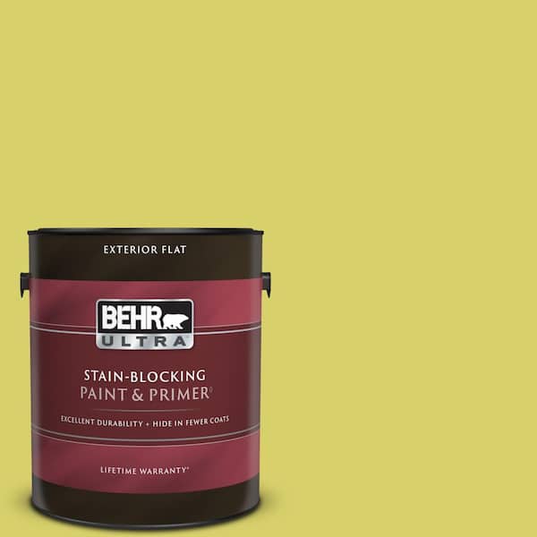 BEHR ULTRA 1 gal. #P340-4 Lime Tree Flat Exterior Paint & Primer