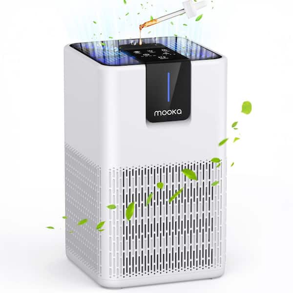 1250 sq.ft. H13 True HEPA Personal Air Purifier in White,with Aromatherapy Function,Timer,Smart,Quiet,for Large Room