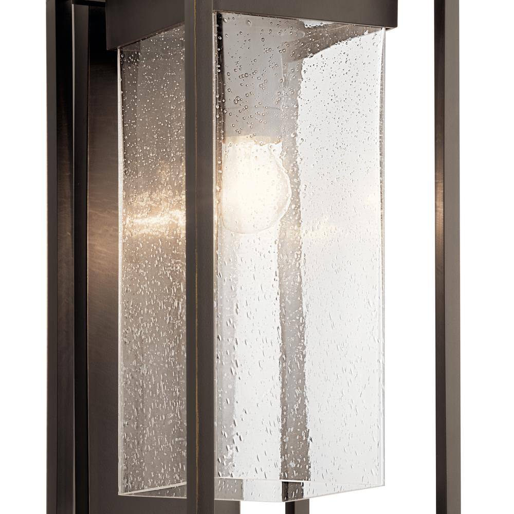 Olde Bronze Seeded Glass Outdoor Wall Sconce