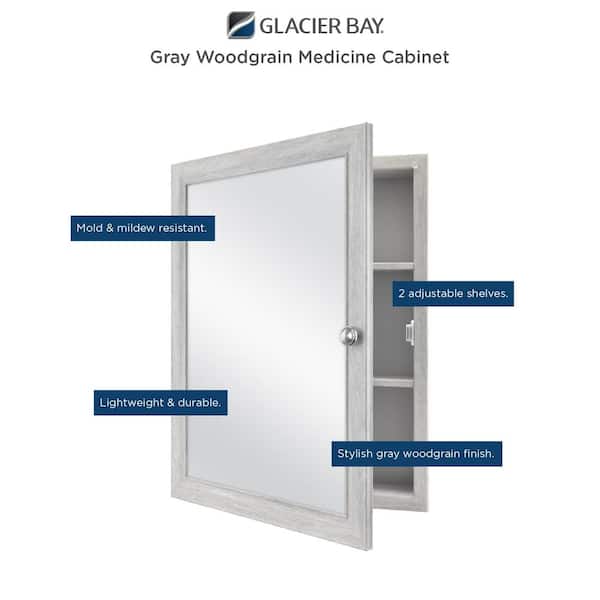 Glacier Bay Spacecab 16 in. x 26 in. x 3-1/2 in. Framed Recessed 1-Door  Medicine Cabinet with 6-Shelves and Chrome Frame Mirror GB11 - The Home  Depot