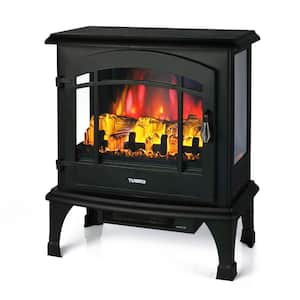 Suburbs TS23 23 in. Freestanding Electric Fireplace, Realistic Adjustable Flame Effect, With Remote, 1400W, Black