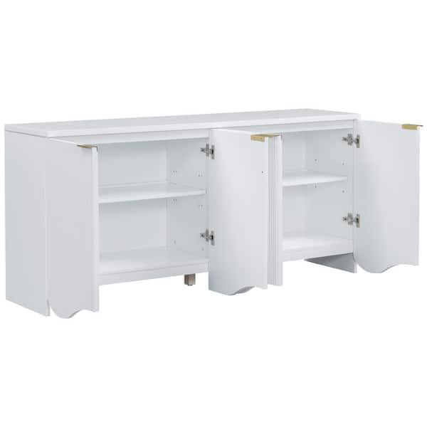 COWLOWN 63.2 in. W x 15.7 in. D x 29.5 in. H Bathroom White Linen Cabinet