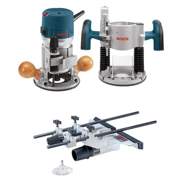 12 Amp 2-1/4 HP Plunge and Fixed Base Corded Router Kit with Bonus Guide, Dust Extraction Hood and Adapter