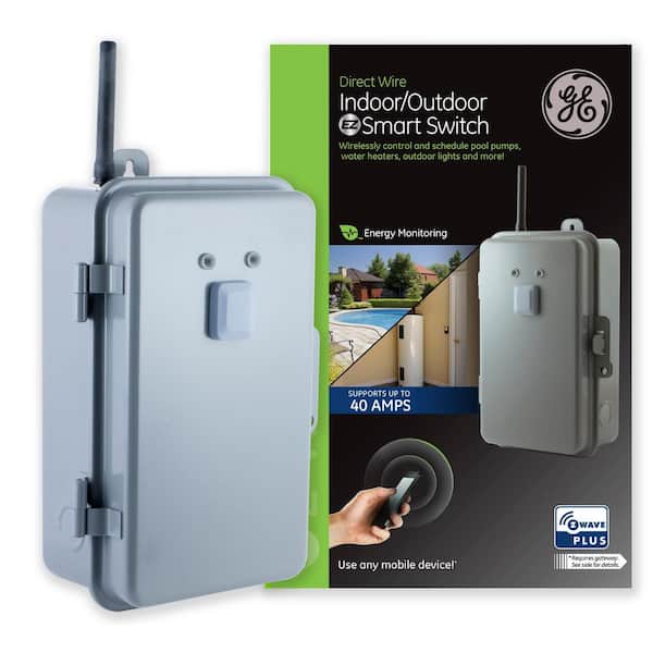 GE Z-Wave Plus Direct Wire Indoor/Outdoor 40 Amp Lighting Control Smart Switch