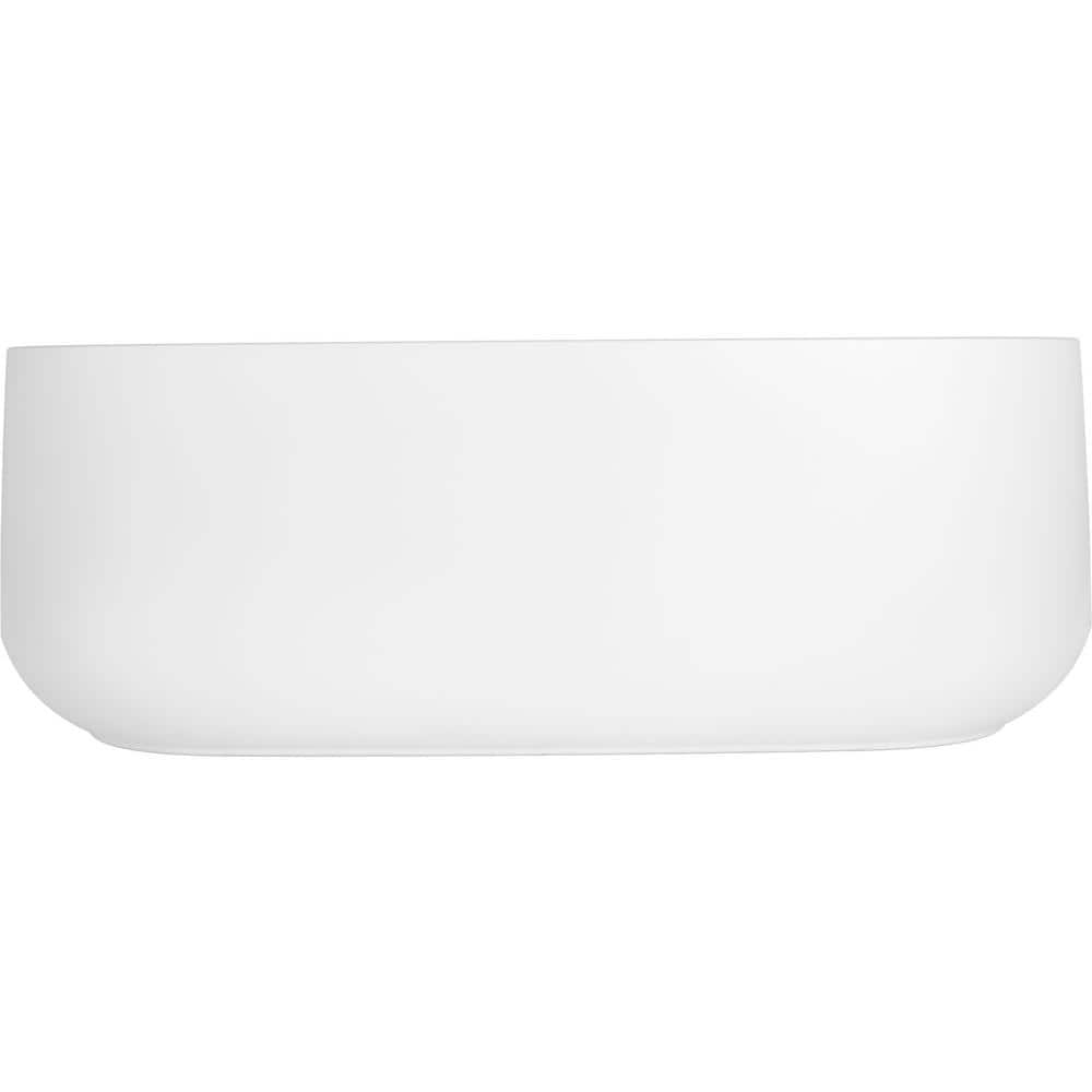 Ceric 65-Inch White Acrylic Freestanding Oval Soaking Tub