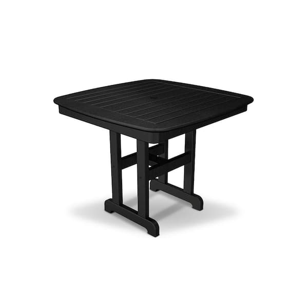 Trex Outdoor Furniture Yacht Club 37 in. Charcoal Black Patio Dining Table