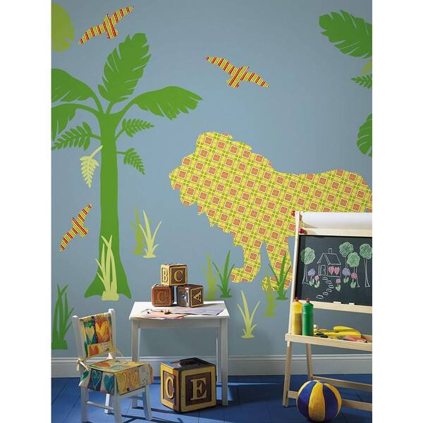 ZooWallogy 38 in. x 25 in. Ozzie the Lion Wall Decal