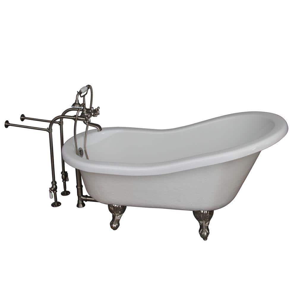 Elegant 60" Traditional Acrylic Clawfoot Soaker Tub
