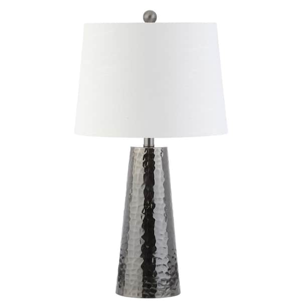 College Dorm Office Bookcase Living Room BlackNickel JONATHAN Y JYL3024A Wells 26 Hammered Metal LED Table Lamp Modern,Contemporary,Transitional for Bedroom Coffee Table