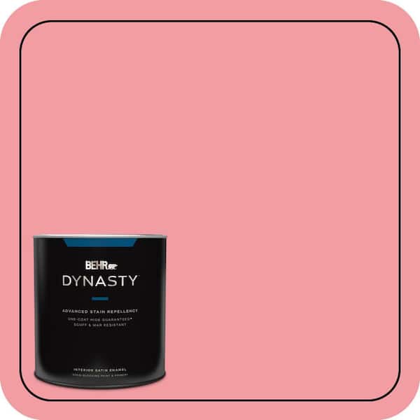 BEHR DYNASTY 1 qt. #140B-4 Island Coral Satin Enamel Interior Stain-Blocking Paint & Primer