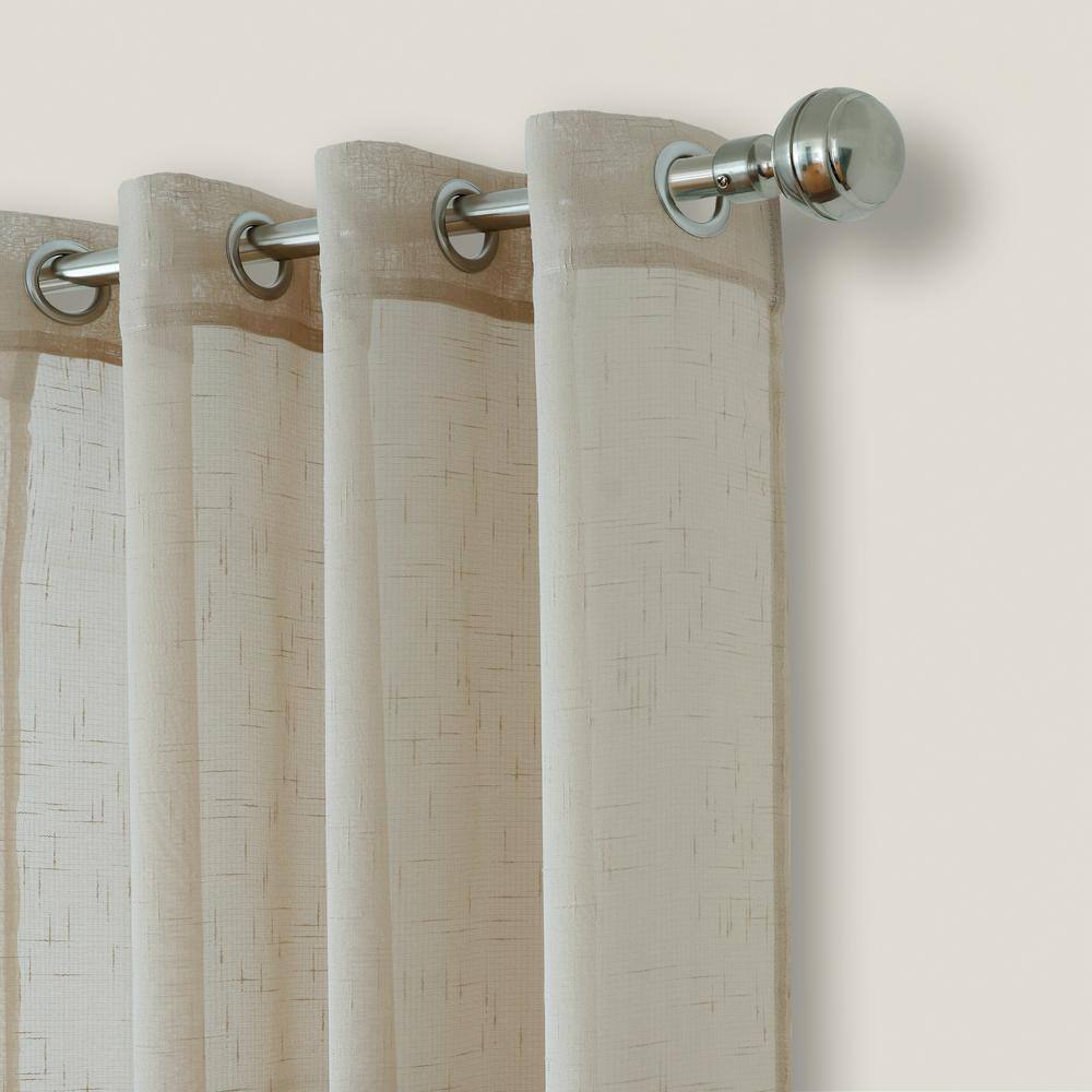 Natural Extra Wide Sheer Polyester Grommet Panel Curtains