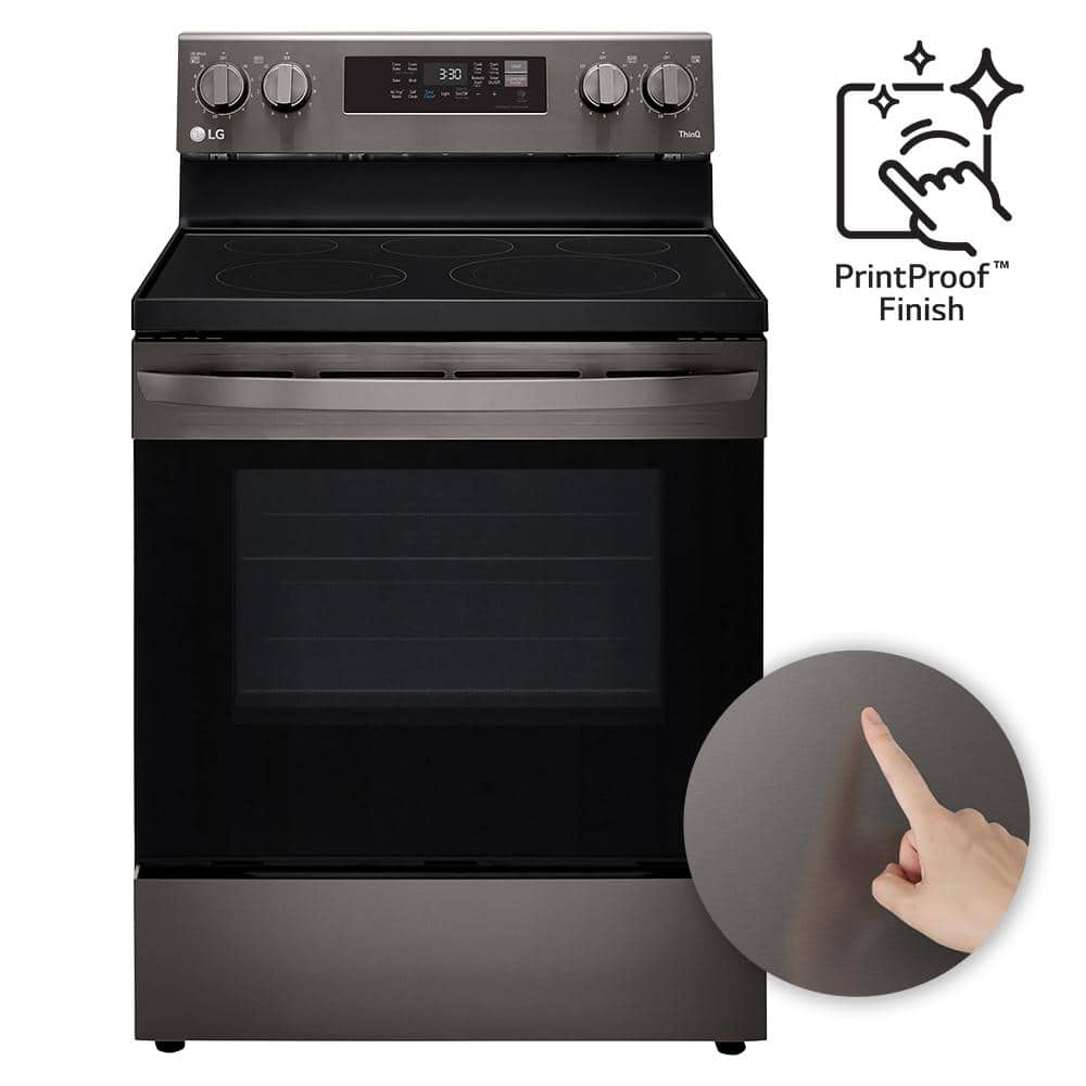 30" Black Stainless Steel Smart Freestanding Electric Range