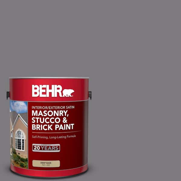 BEHR 1 gal. #BXC-58 Stormy Gray Satin Interior/Exterior Masonry, Stucco and Brick Paint